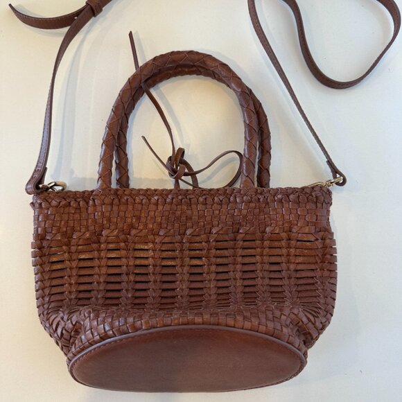 J. Crew Small Open-Weave Bag in Brown Leather - Picture 2 of 8